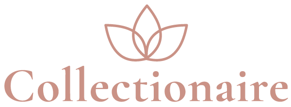 Collectionaire logo with line drawing of lotus flower